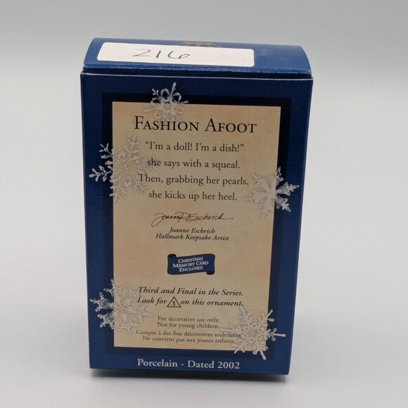 Hallmark Keepsake Fashion Afoot 2002, 3rd Final in the Series Porcelain Ornament - Picture 10 of 12